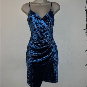 Blue velvet dress